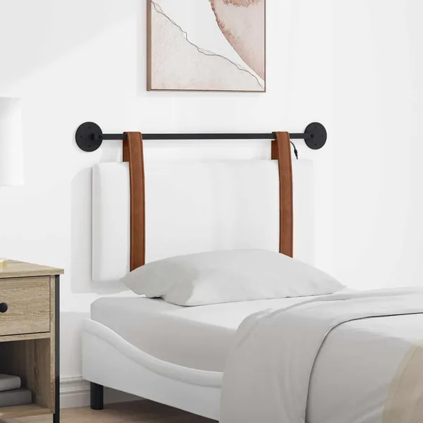Tête de lit suspendue Avec lumière LED Blanc PU antique