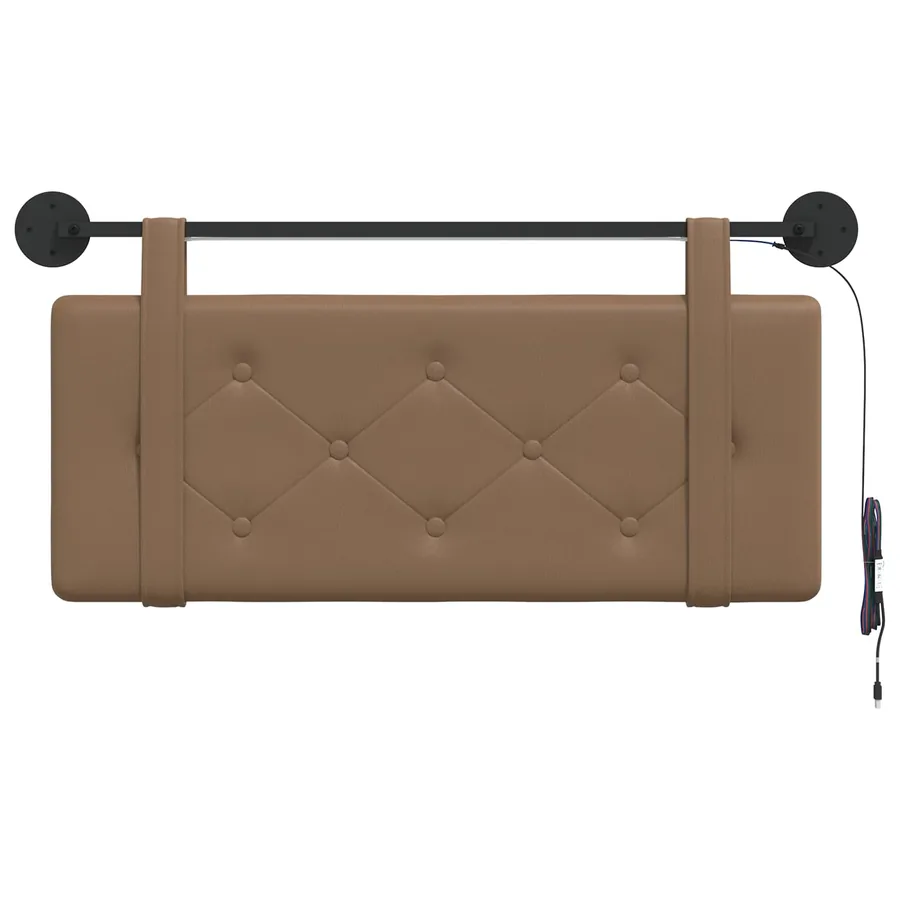 Tête de lit suspendue Avec lumière LED Cappuccino Simili cuir - 6