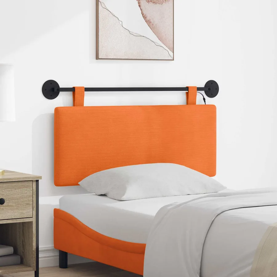 Tête de lit suspendue Orange Tissu en velours côtelé