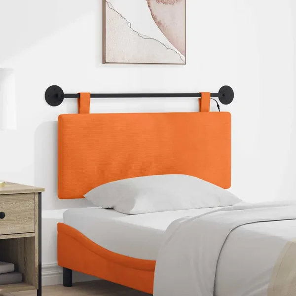 Tête de lit suspendue Orange Tissu en velours côtelé
