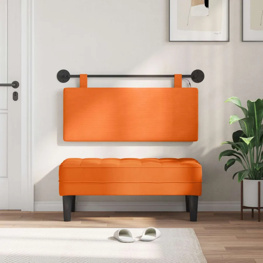 Tête de lit suspendue Orange Tissu en velours côtelé - 3