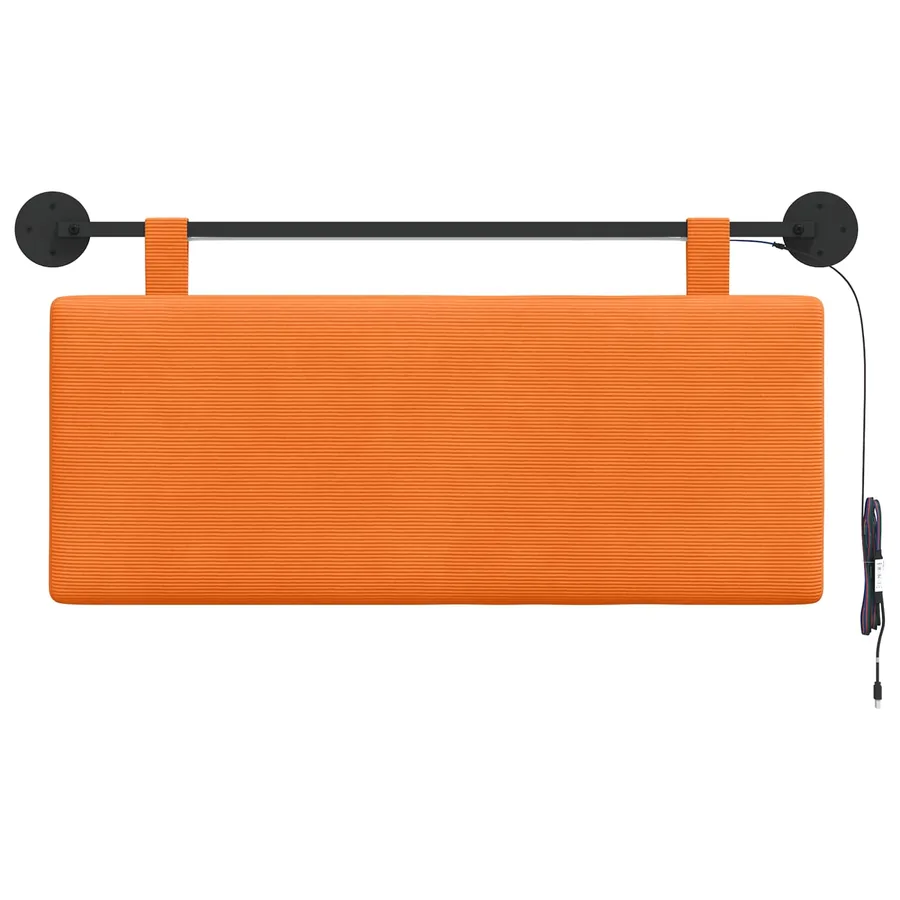 Tête de lit suspendue Orange Tissu en velours côtelé - 6