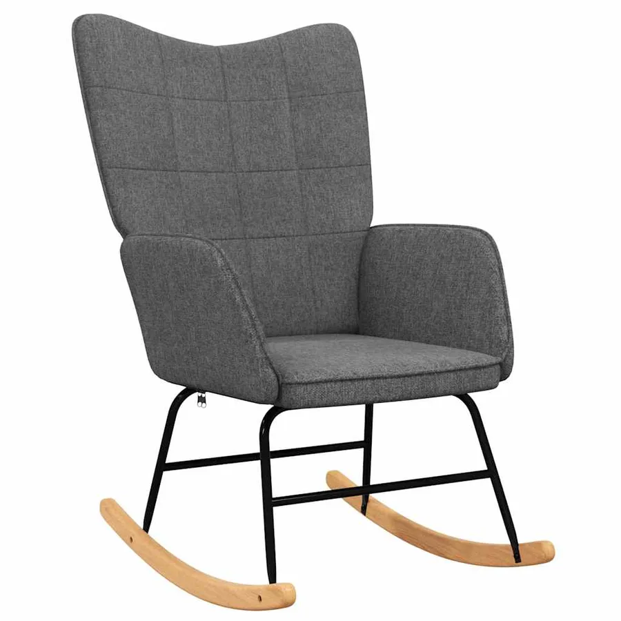 Chaise à bascule Gris foncé Tissu - 2