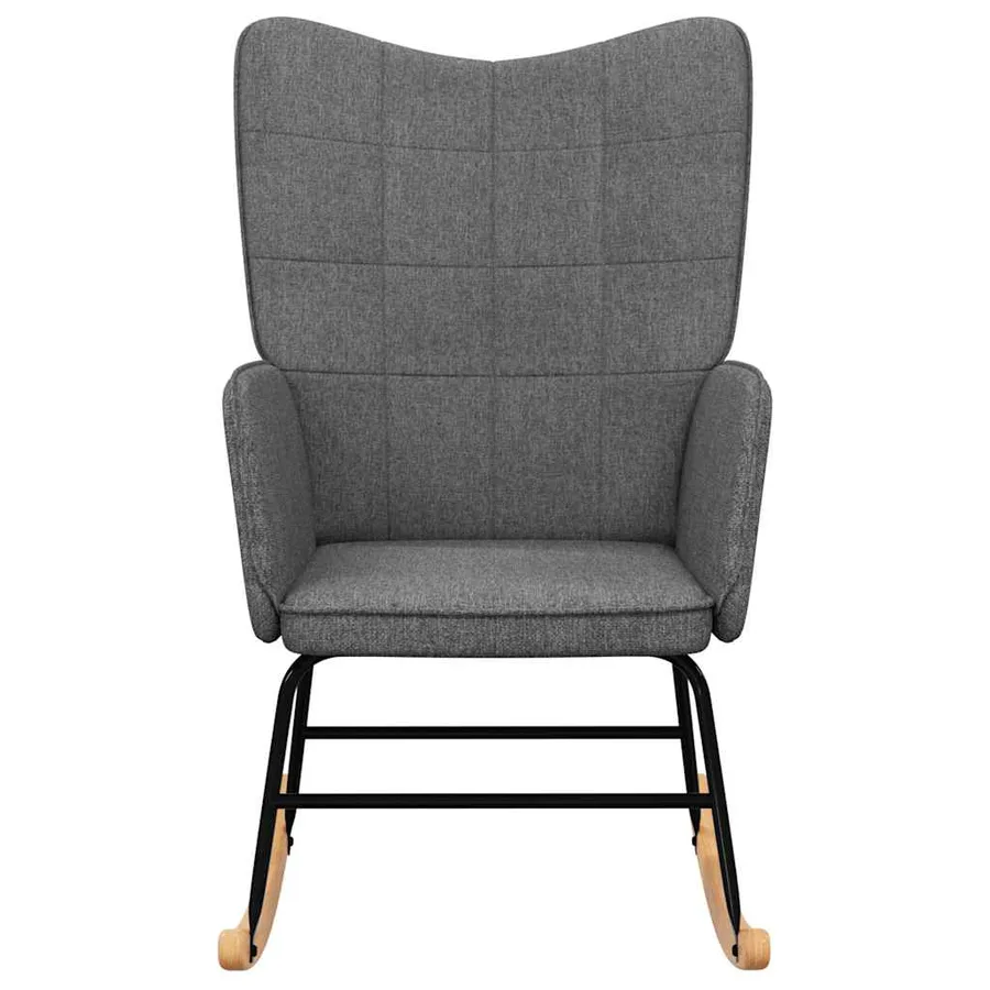 Chaise à bascule Gris foncé Tissu - 3