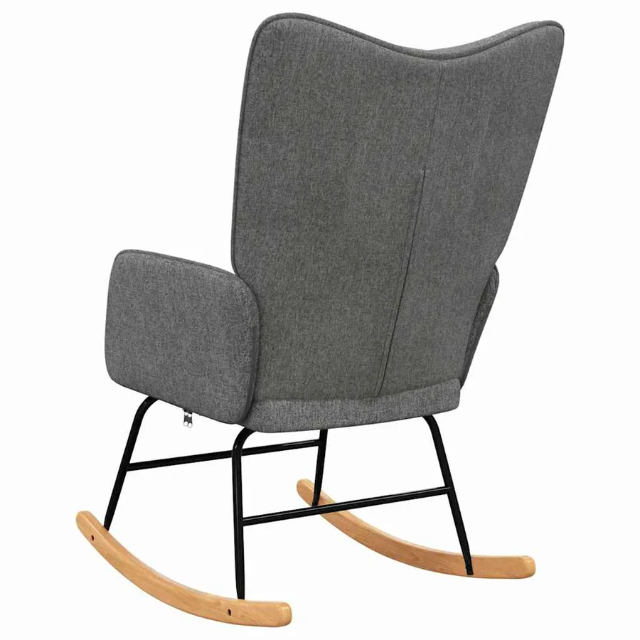 Chaise à bascule Gris foncé Tissu - 5