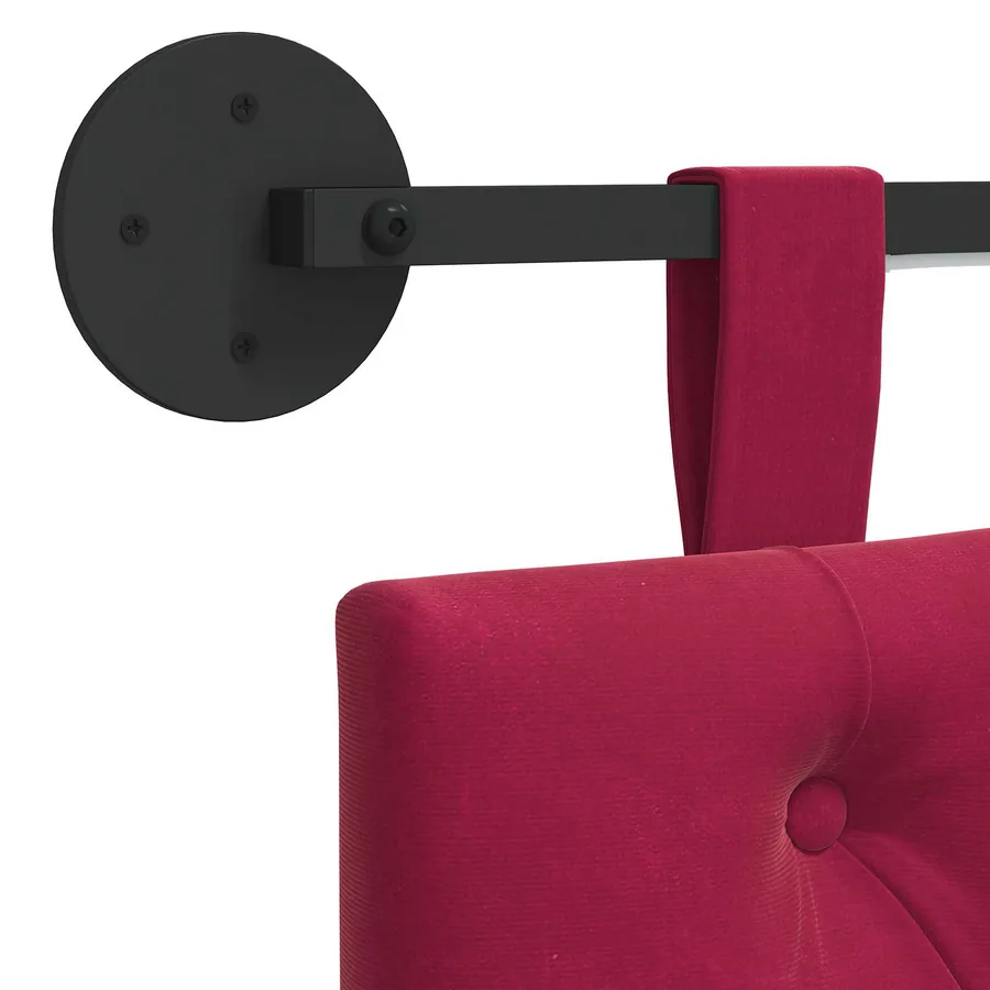 Tête de lit suspendue Avec lumière LED Bordeaux Velours - 8