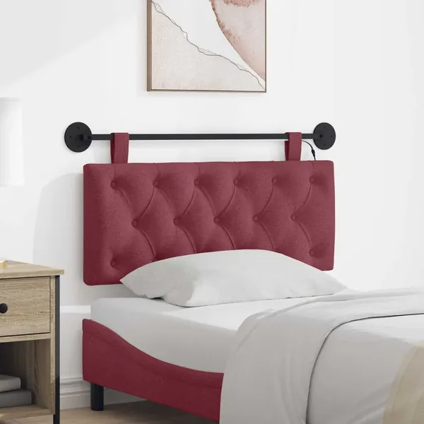 Tête de lit suspendue Avec lumière LED Bordeaux Tissu