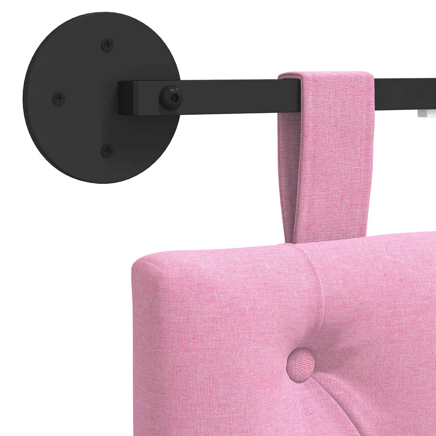 Tête de lit suspendue Avec lumière LED Rose Tissu - 10