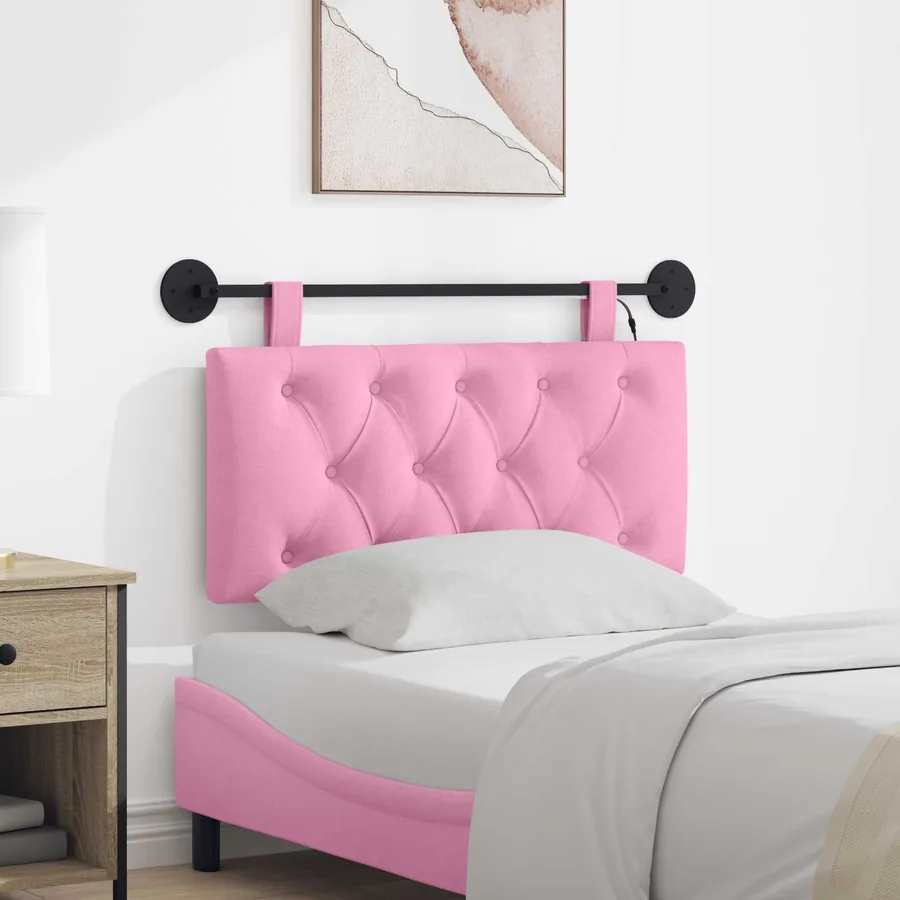 Tête de lit suspendue Avec lumière LED Rose Tissu