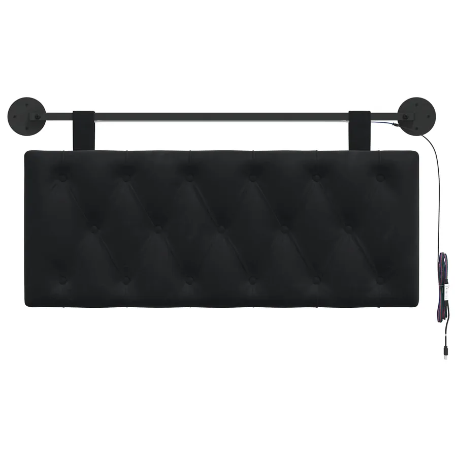 Tête de lit suspendue Avec lumière LED Noir Velours - 6