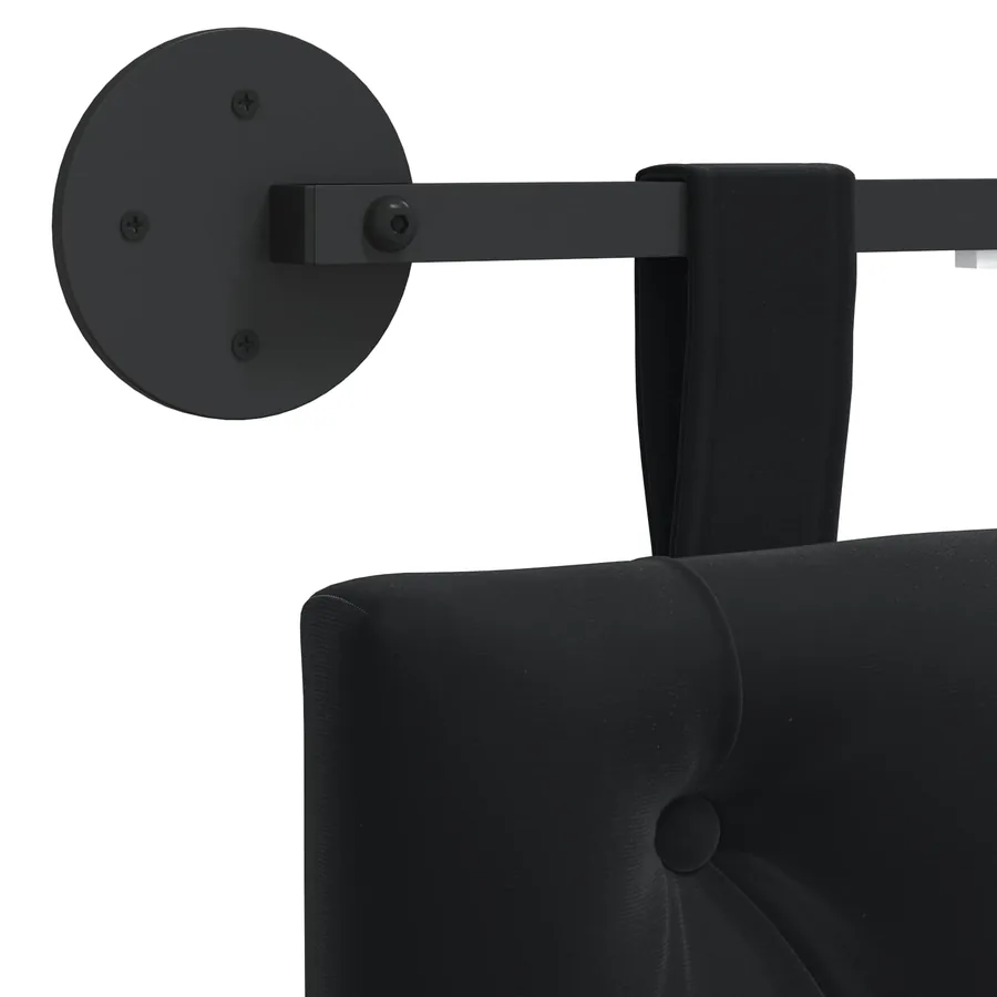 Tête de lit suspendue Avec lumière LED Noir Velours - 8
