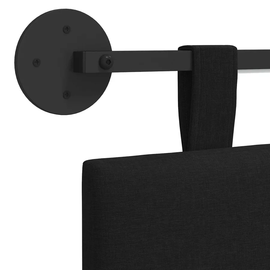 Tête de lit suspendue Avec lumière LED Noir Tissu - 10