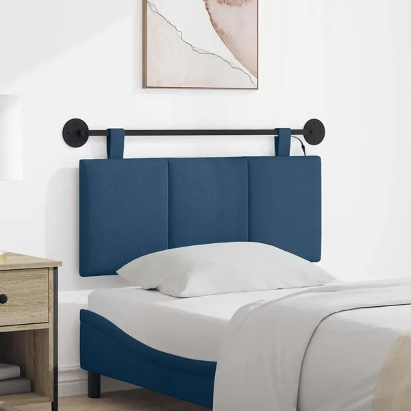 Tête de lit suspendue Avec lumière LED Bleu Tissu