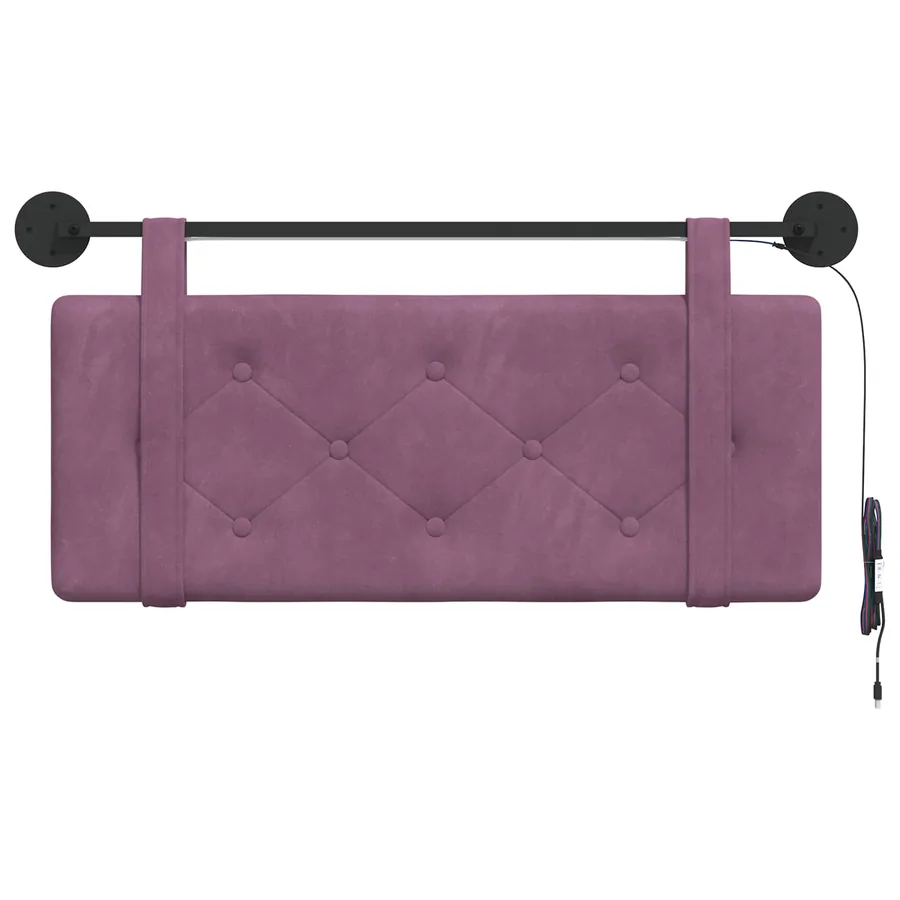 Tête de lit suspendue Avec lumière LED Pourpre Velours - 6