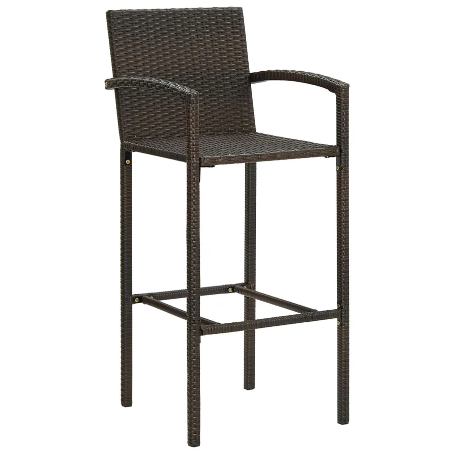 Tabourets de bar lot de 2 marron résine tressée - 2
