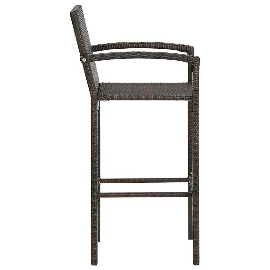Tabourets de bar lot de 2 marron résine tressée - 3