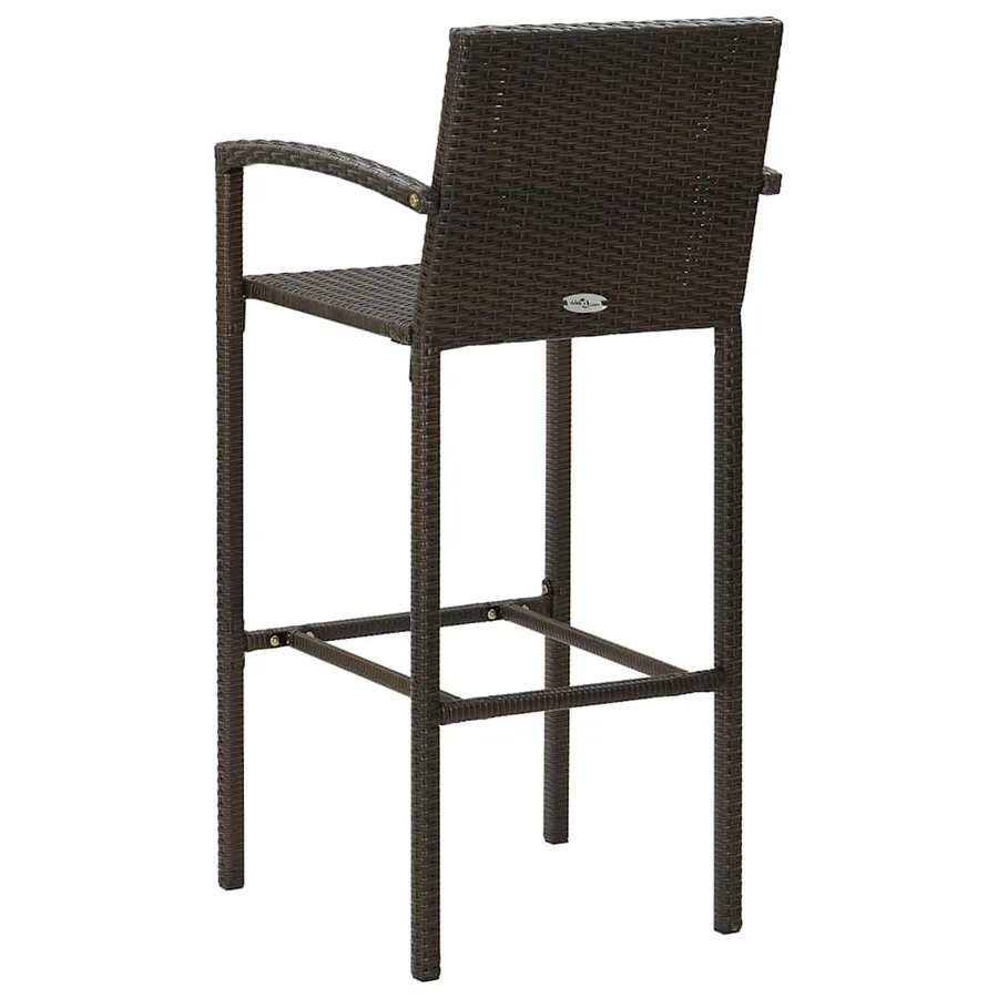 Tabourets de bar lot de 2 marron résine tressée - 4