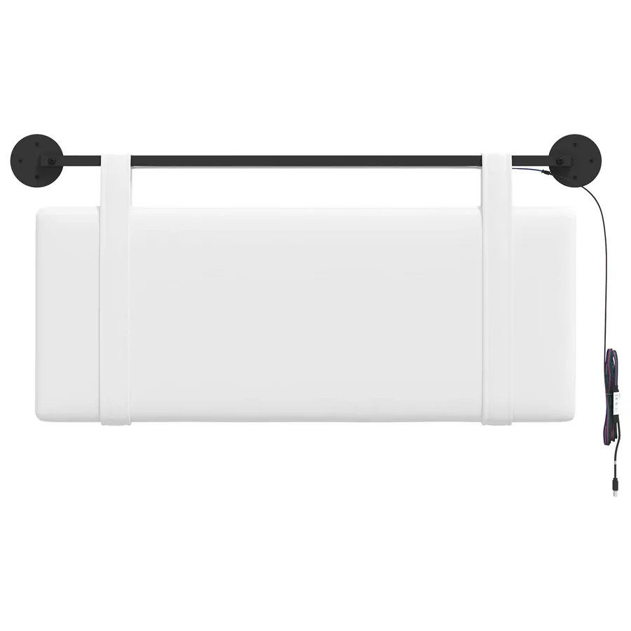 Tête de lit suspendue Avec lumière LED Blanc Tissu - 6