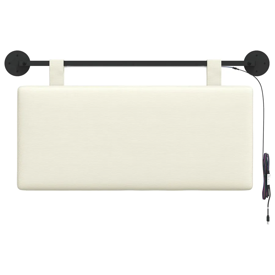 Tête de lit suspendue Crème Tissu en velours côtelé - 6