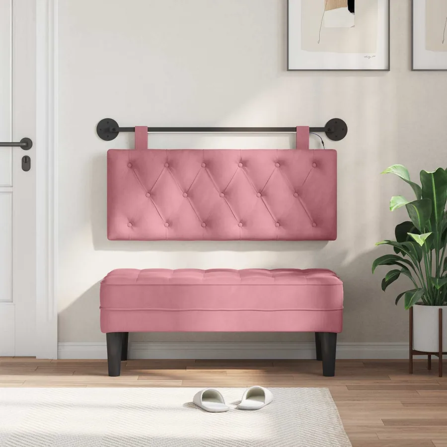 Tête de lit suspendue Avec lumière LED Rose Velours - 3