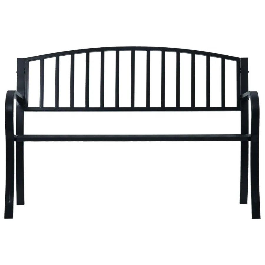 Banc de jardin 125 cm Noir Acier - 2