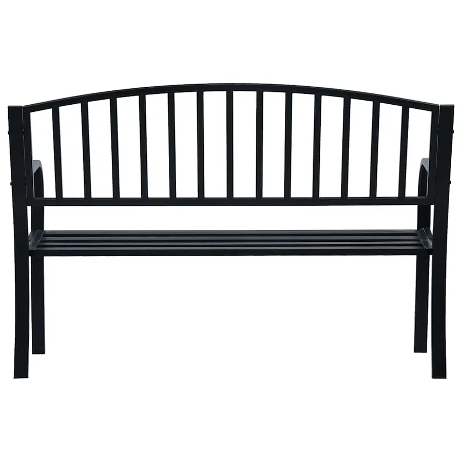 Banc de jardin 125 cm Noir Acier - 4