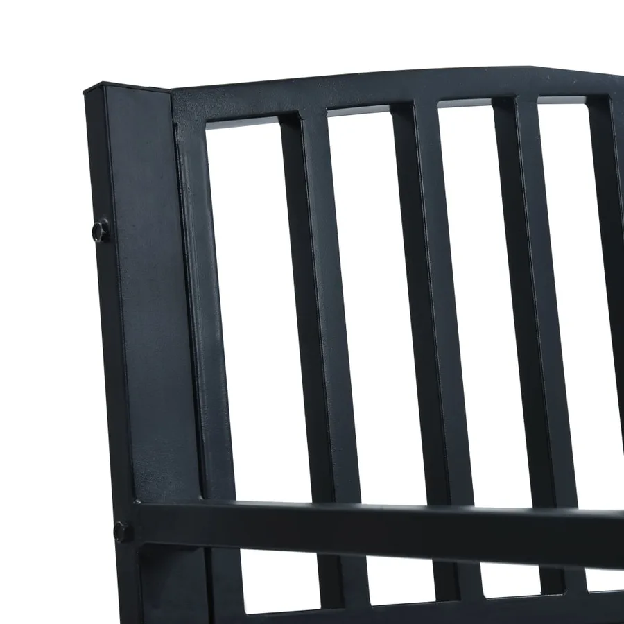 Banc de jardin 125 cm Noir Acier - 5