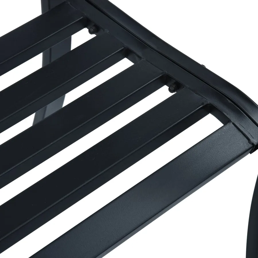Banc de jardin 125 cm Noir Acier - 6