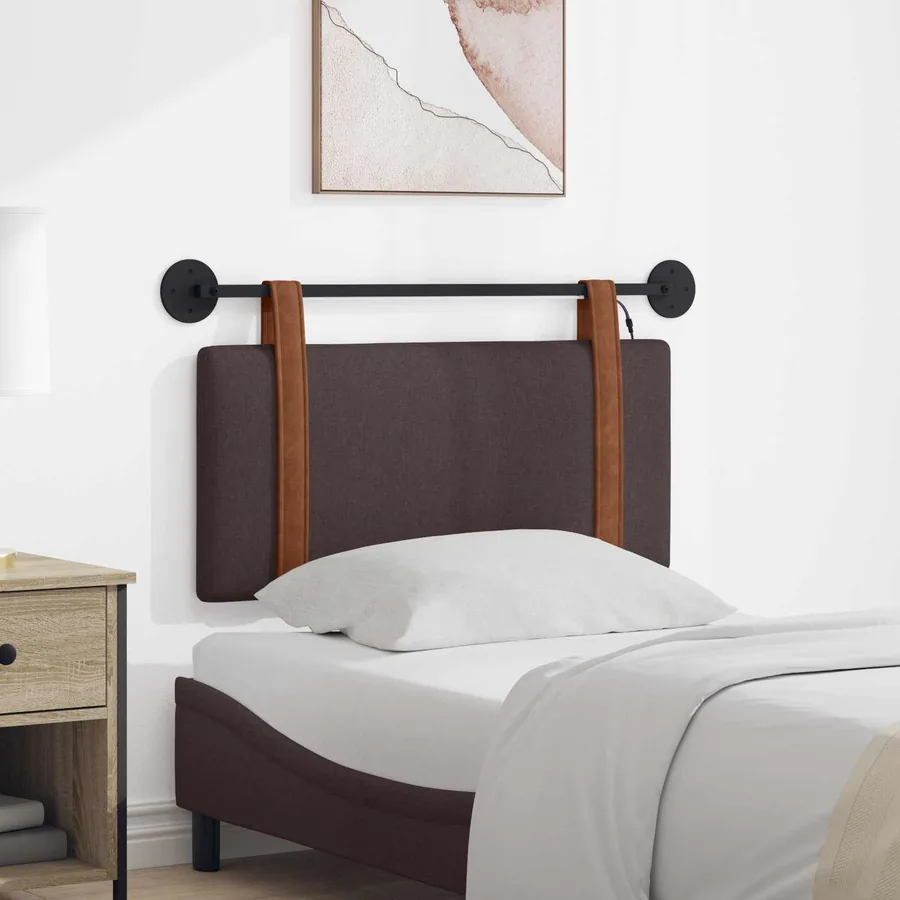 Tête de lit suspendue Avec lumière LED Marron foncé PU antique