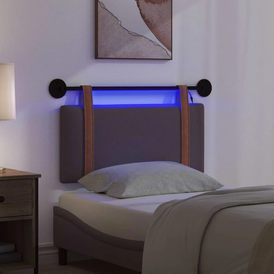Tête de lit suspendue Avec lumière LED Marron foncé PU antique - 5
