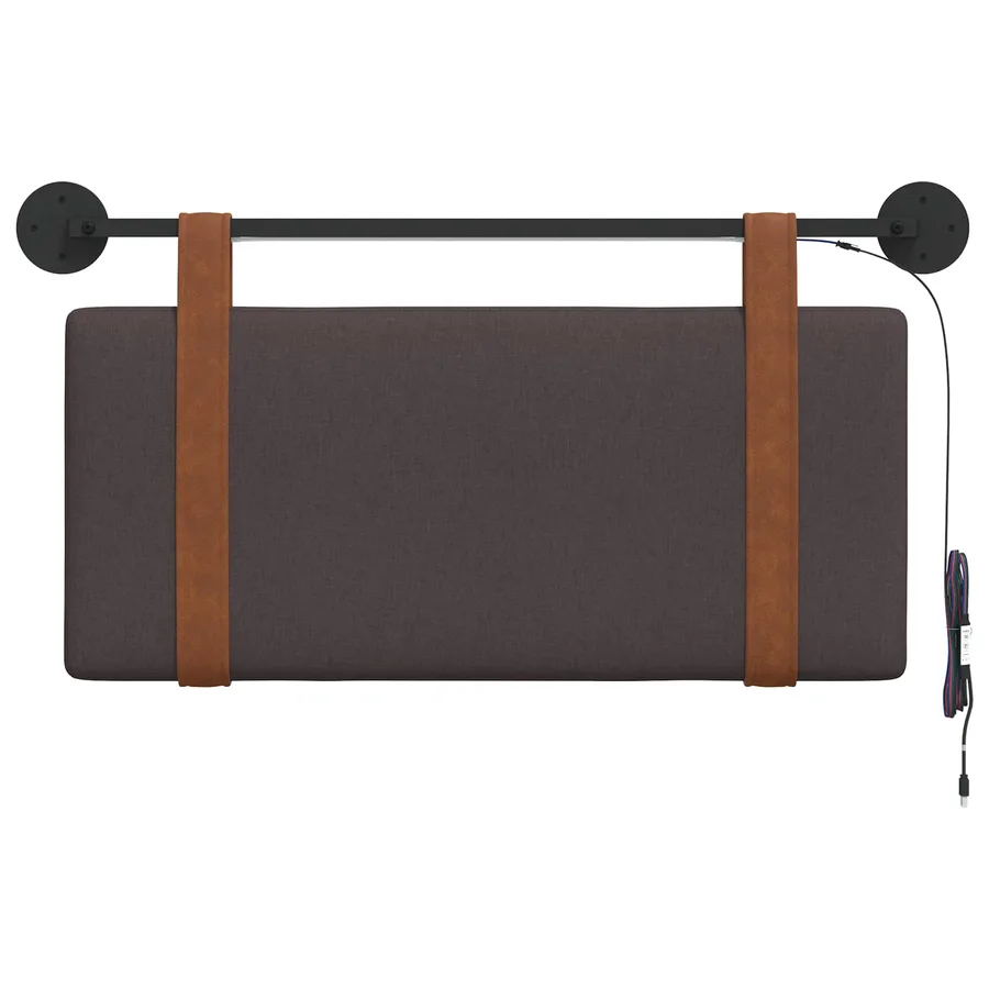 Tête de lit suspendue Avec lumière LED Marron foncé PU antique - 6