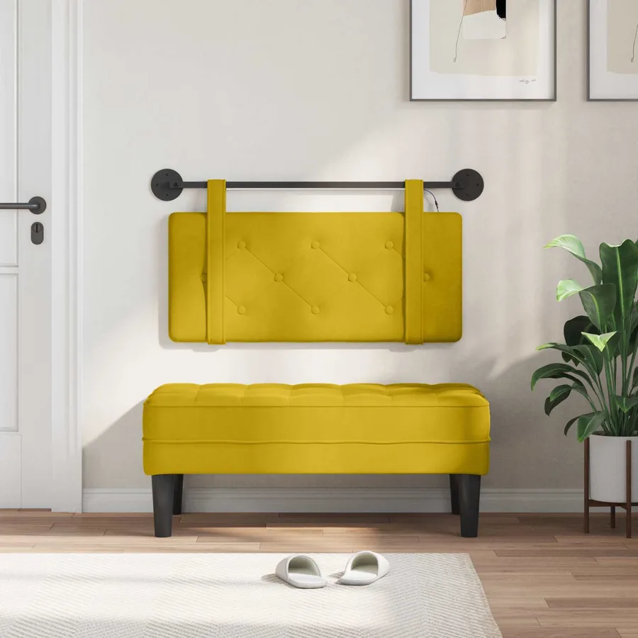 Tête de lit suspendue Avec lumière LED Jaune Velours - 3