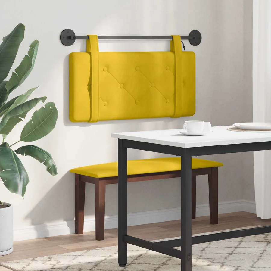 Tête de lit suspendue Avec lumière LED Jaune Velours - 4