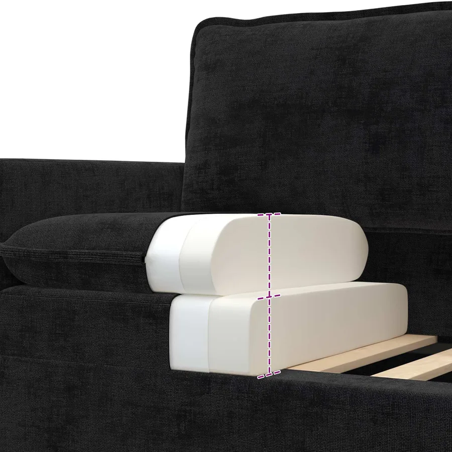 Canapé Noir 126 x 81 x 87,5 cm Polyester - 7