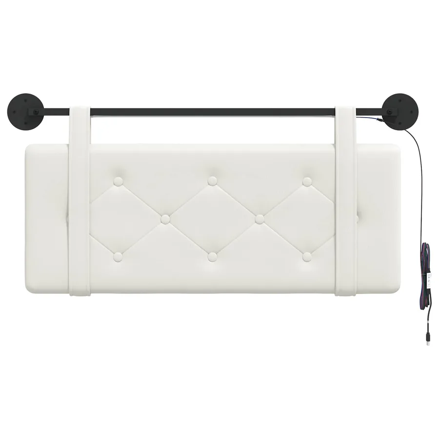 Tête de lit suspendue Avec lumière LED Blanc Simili cuir - 6