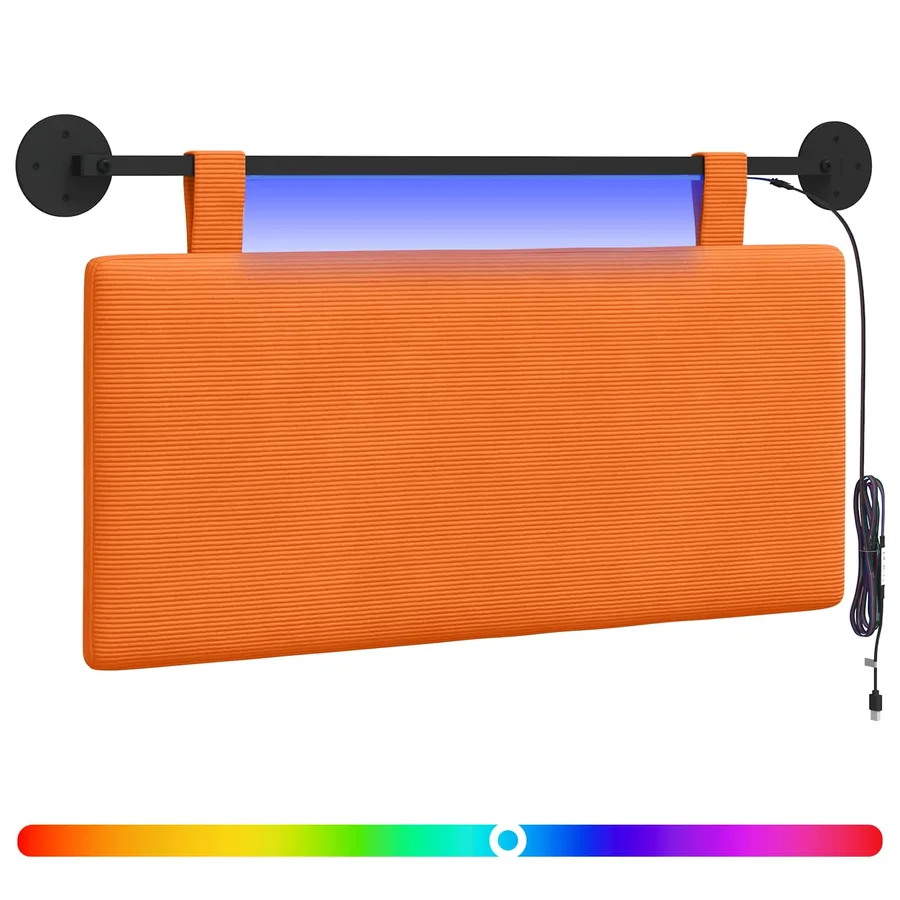 Tête de lit suspendue Orange Tissu en velours côtelé - 2
