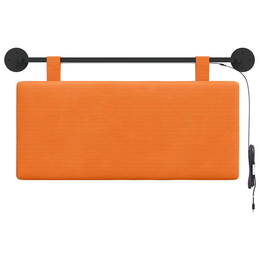 Tête de lit suspendue Orange Tissu en velours côtelé - 6
