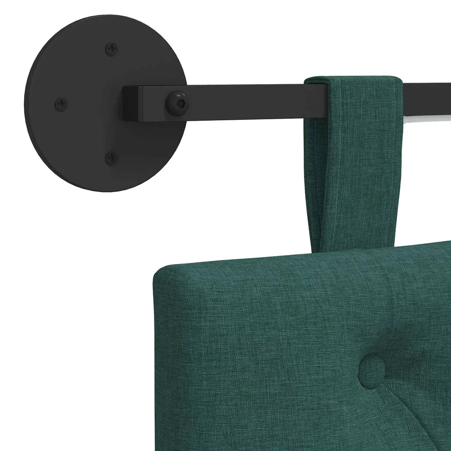 Tête de lit suspendue Avec lumière LED Vert foncé Tissu - 10