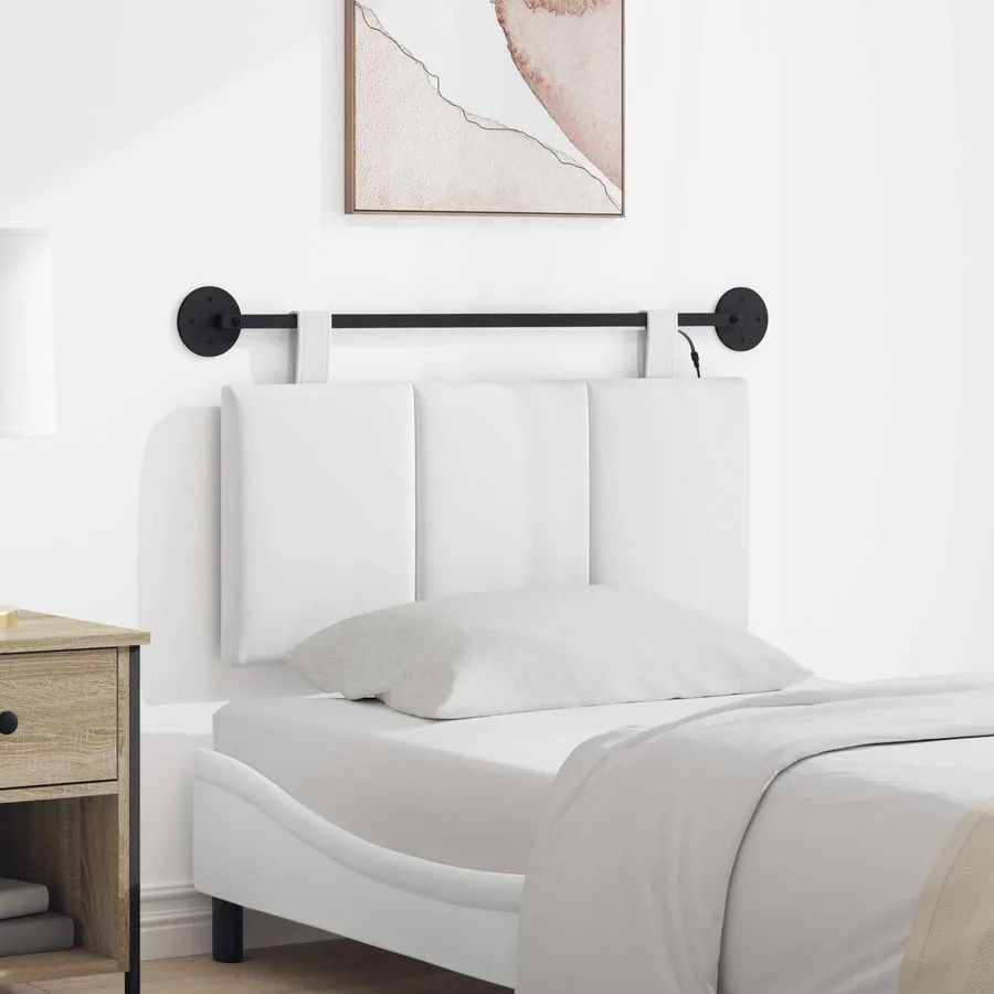 Tête de lit suspendue Avec lumière LED Blanc Tissu