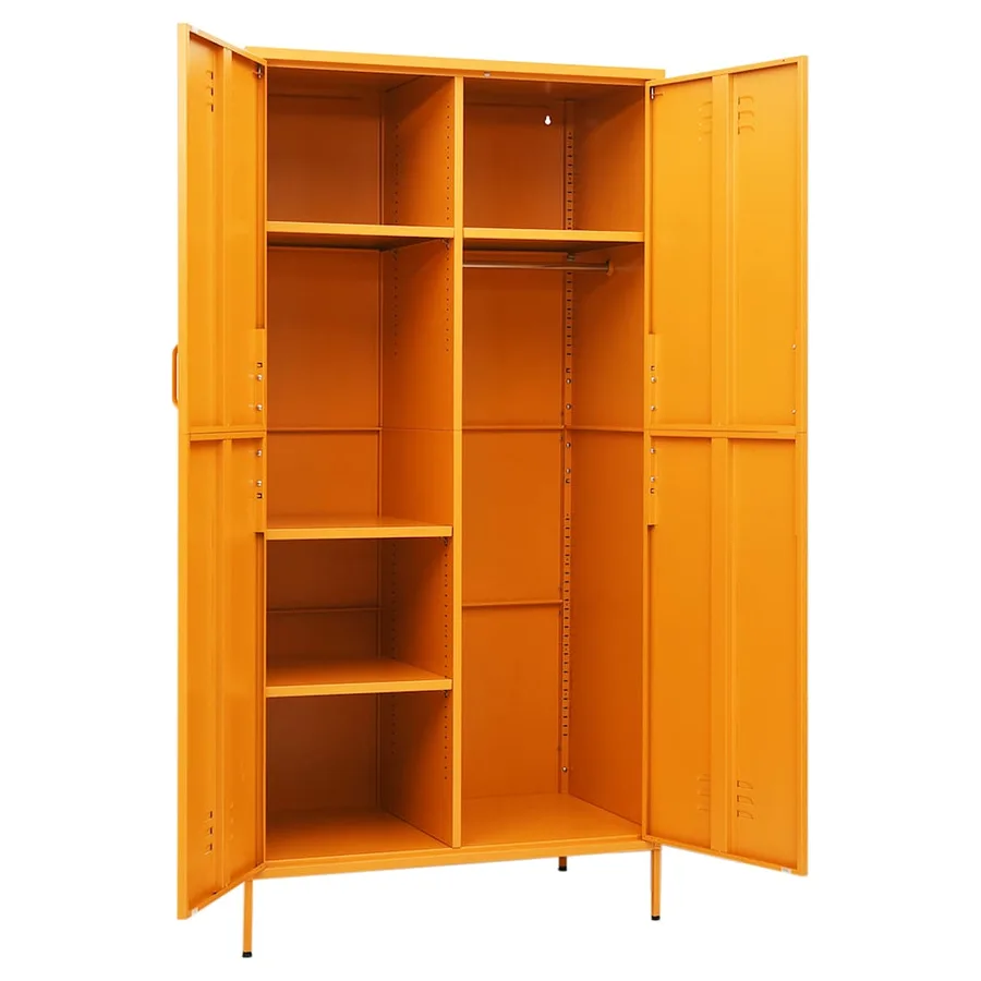 Garde-robe Jaune moutarde 90x50x180 cm Acier - 6