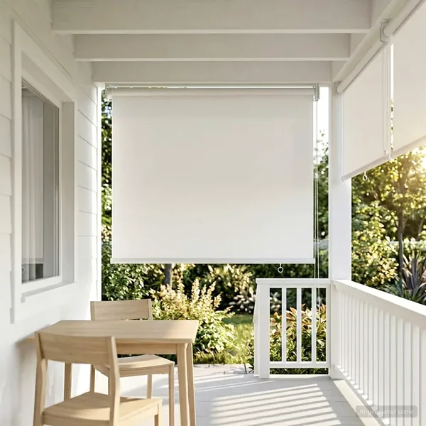 Store roulant extérieur protection UV Blanc 85 x 140 cm (L x H)