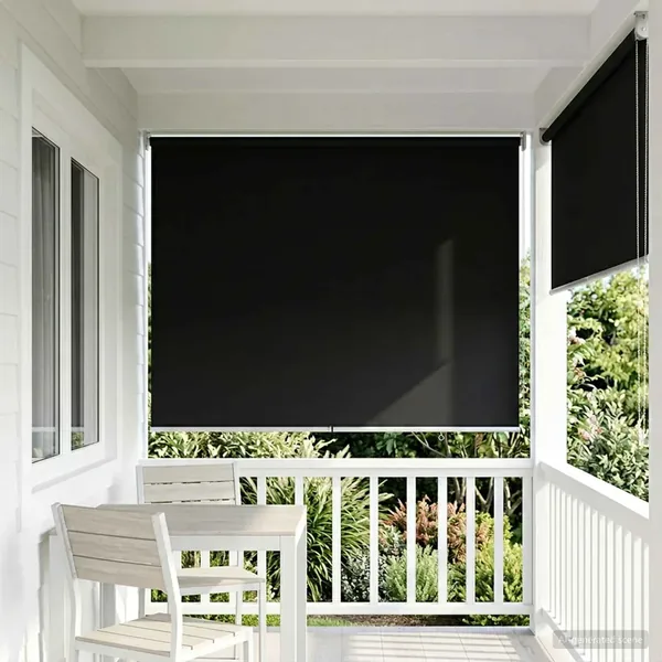 Store roulant extérieur protection UV Noir 145 x 230 cm (L x H)