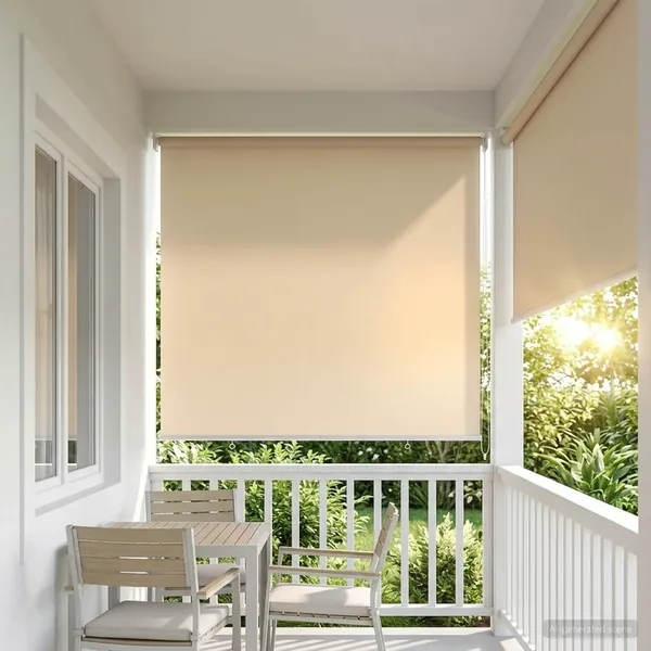 Store roulant extérieur protection UV Beige Polyester