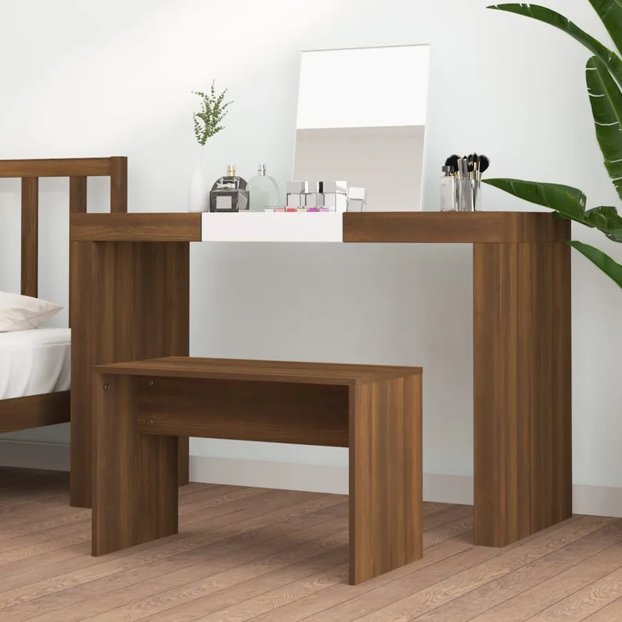 Tabouret de toilette Chêne marron 70x35x45 cm Bois d'ingénierie - 3