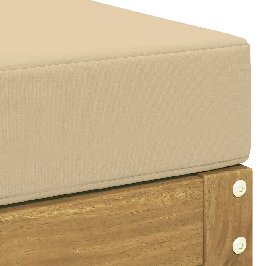 Banc de Jardin Blanc 80 x 43 x 45 cm Bois d'Acacia Massif - 5