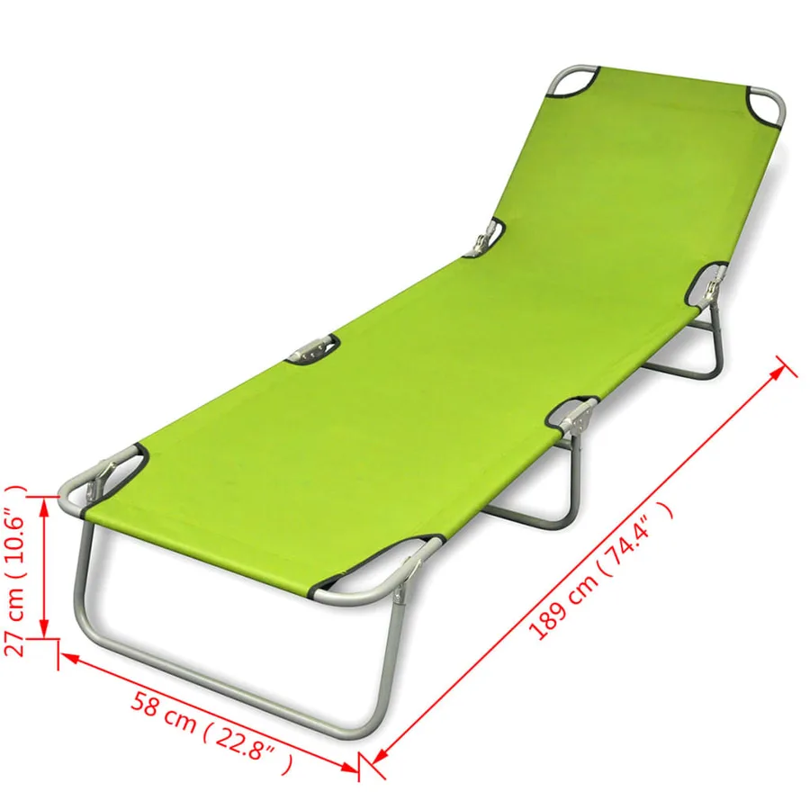 Chaise longue pliable acier enduit de poudre noir - 12