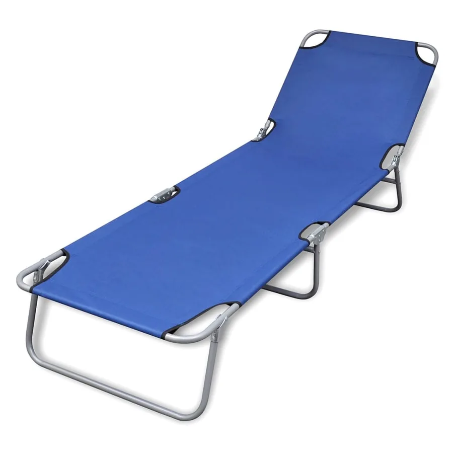 Chaise longue pliable acier enduit de poudre noir - 13