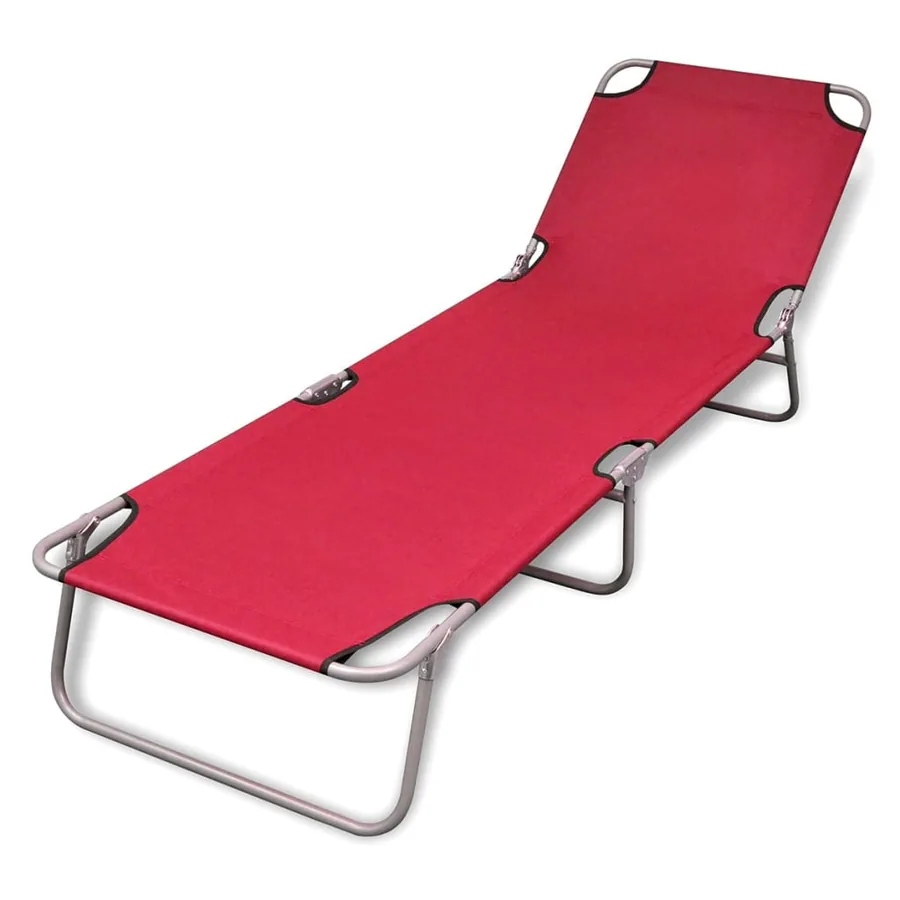 Chaise longue pliable acier enduit de poudre noir - 19