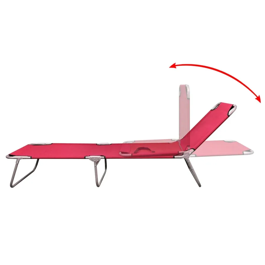 Chaise longue pliable acier enduit de poudre noir - 21
