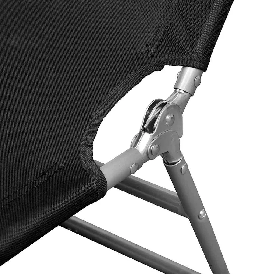 Chaise longue pliable acier enduit de poudre noir - 4